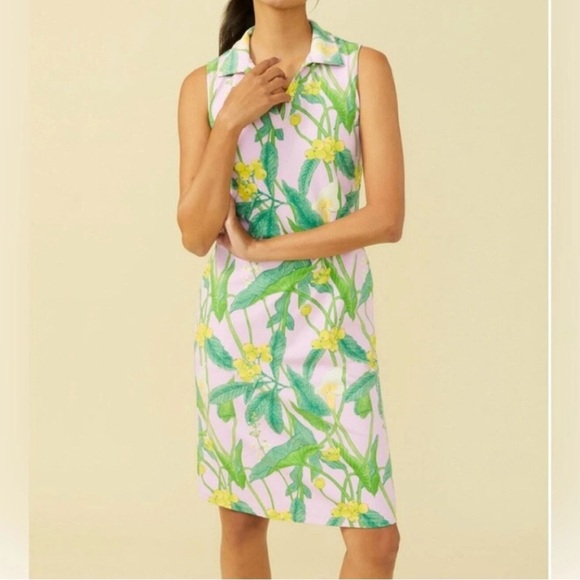 J. Mclaughlin • NWT Ayla Dress Catalina Cloth Lily Frond‎ Pink Green XS Preppy - Picture 5 of 12